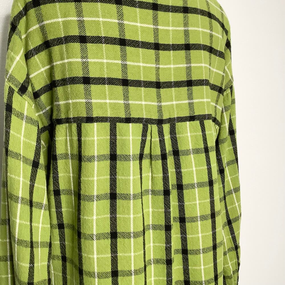 Roxy / Chloe Kim Green Plaid Button Down Flannel Shirt - Women’s M / L - Picture 7 of 10